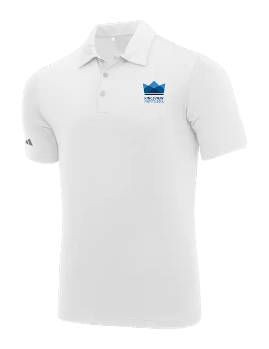 Adidas White Ultimate Solid Polo w/Kingsview Partners Logo