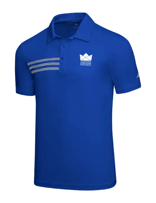 Adidas Royal 3 Stripes Chest Polo w/Kingsview Partners Logo