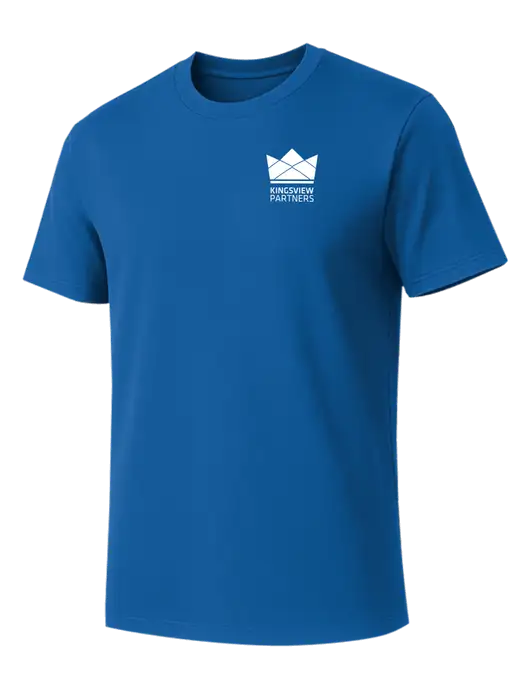 Allmade Royal Blue Organic Cotton Tee w/Kingsview Partners Logo