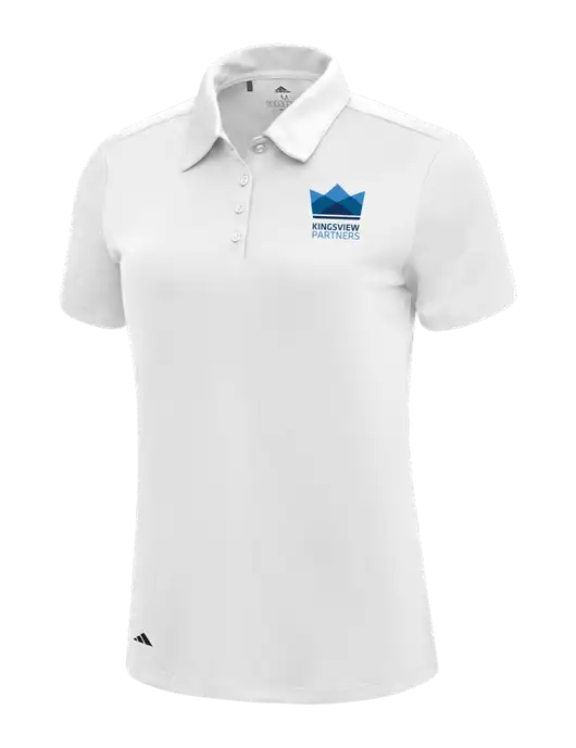Adidas White Womens Ultimate Solid Polo w/Kingsview Partners Logo