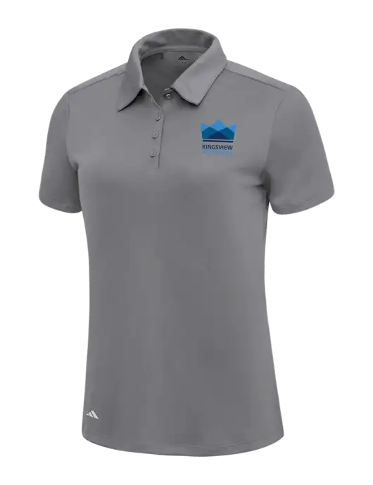 Adidas Medium Grey Womens Ultimate Solid Polo w/Kingsview Partners Logo