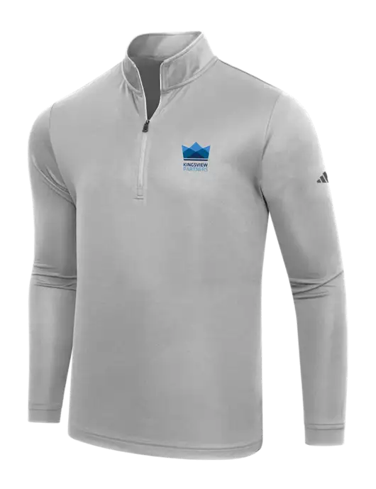 Adidas Medium Grey  Lightweight Quarter Zip Pullover w/Kingsview Partners Logo