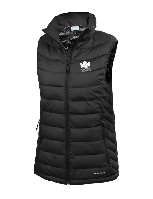 Columbia Womens Black Powder Lite Vest w/Kingsview Partners Logo