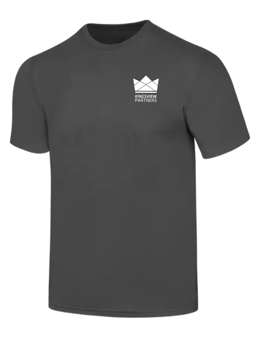 Simply Soft Charcoal 4.5oz  Poly/Combed Ring Spun Cotton T-Shirt w/Kingsview Partners Logo