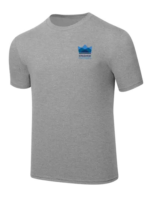 Simply Soft Heathered Light Grey 4.5oz  Poly/Combed Ring Spun Cotton T-Shirt w/Kingsview Partners Logo