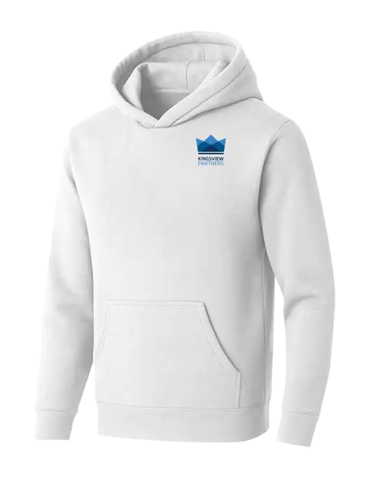 BELLA+CANVAS Heathered White Sponge Fleece Pullover Hoodie w/Kingsview Partners Logo