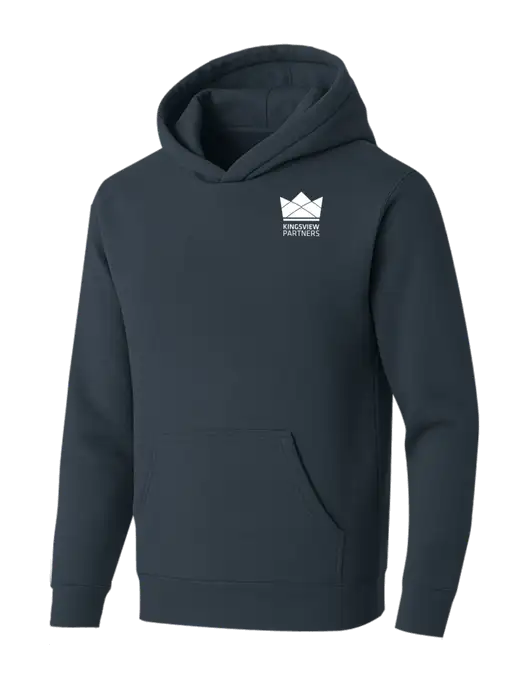 BELLA+CANVAS Dark Grey Sponge Fleece Pullover Hoodie w/Kingsview Partners Logo
