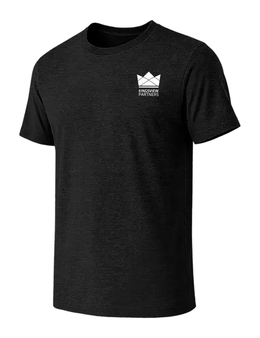 BELLA+CANVAS Black Heather CVC Short Sleeve Tee w/Kingsview Partners Logo
