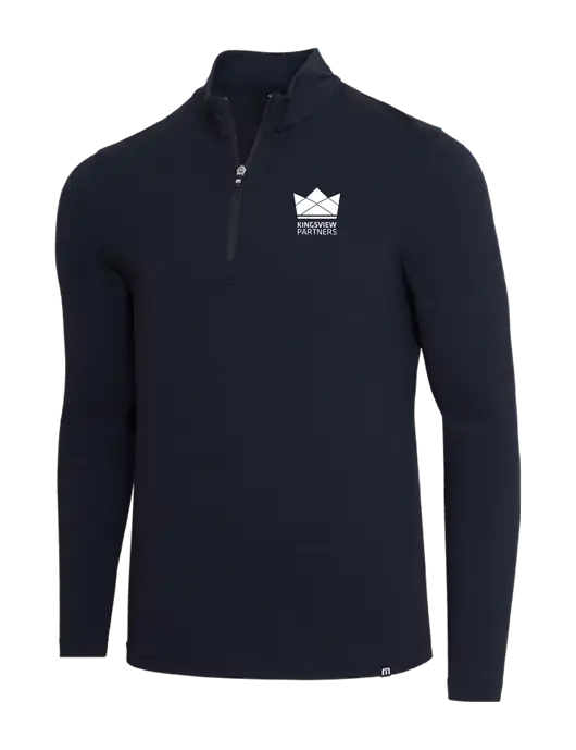 TravisMathew Black Crestview 1/4 Zip w/Kingsview Partners Logo