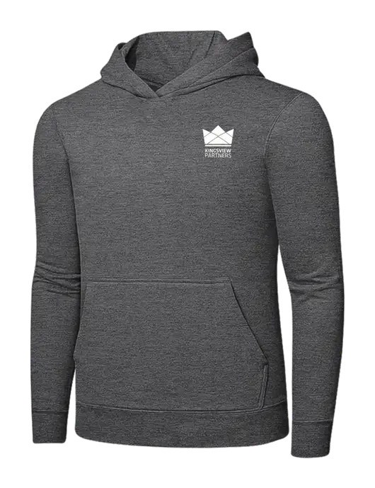 Graphite Heather 7.8. oz Ring Spun Hooded Sweatshirt w/Kingsview Partners Logo
