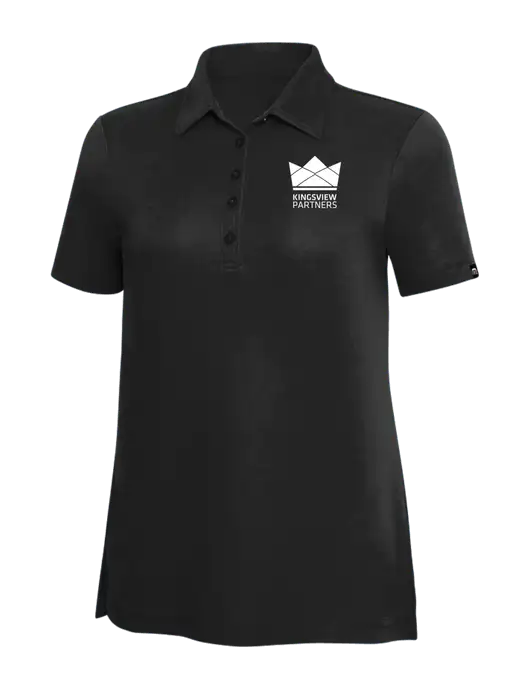 TravisMathew Black Solid Womens Oceanside Polo w/Kingsview Partners Logo