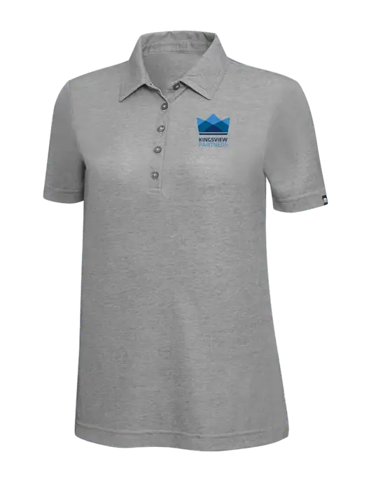 TravisMathew Grey Heather Womens Oceanside Polo w/Kingsview Partners Logo