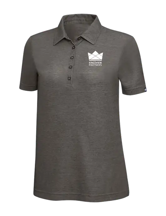 TravisMathew Black Heather Womens Oceanside Polo w/Kingsview Partners Logo