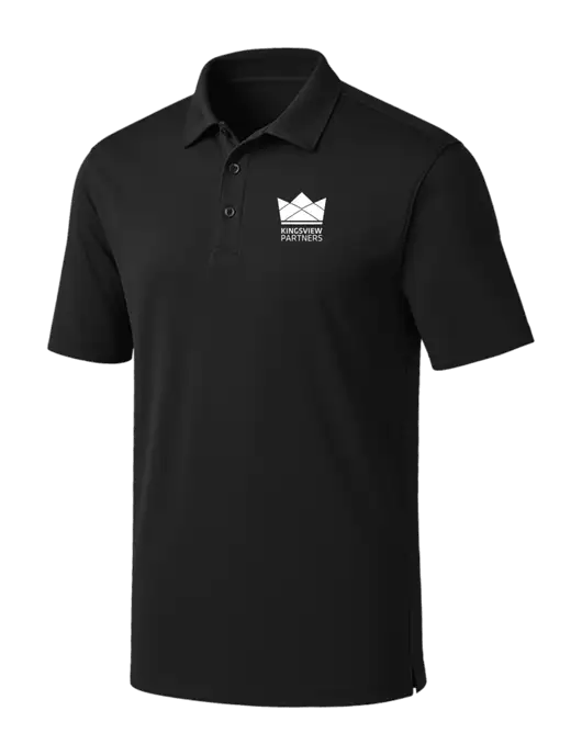 Black Silk Touch Performance Polo w/Kingsview Partners Logo