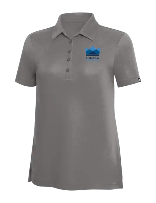 TravisMathew Grey Solid Womens Oceanside Polo w/Kingsview Partners Logo