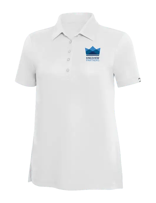 TravisMathew White Solid Womens Oceanside Polo w/Kingsview Partners Logo