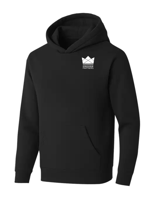 BELLA+CANVAS Black Sponge Fleece Pullover Hoodie w/Kingsview Partners Logo