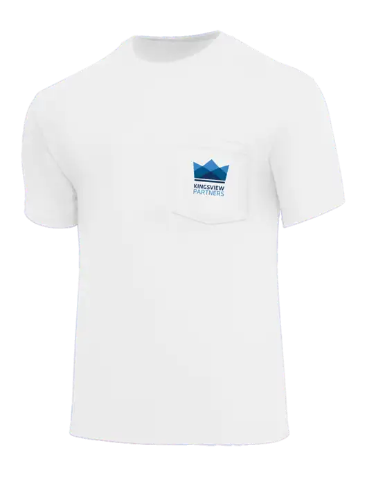 Core Blend White Pocket T-Shirt w/Kingsview Partners Logo