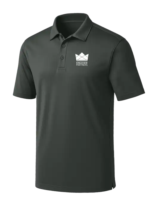 Dark Grey Silk Touch Performance Polo w/Kingsview Partners Logo