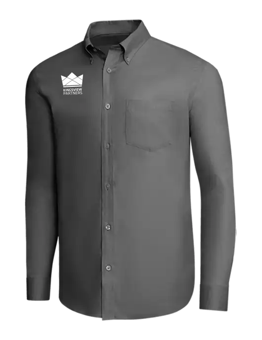 Brooks Brothers Dark Grey Wrinkle-Free Stretch Pinpoint Shirt w/Kingsview Partners Logo