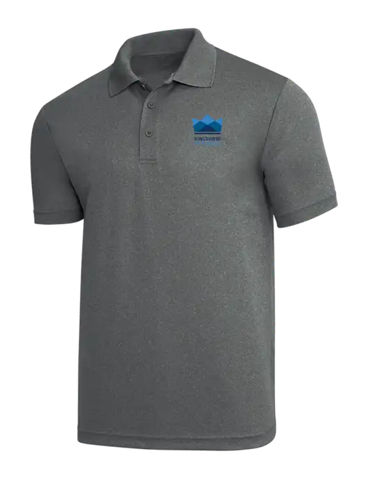 Medium Grey Heather PosiCharge RacerMesh Polo w/Kingsview Partners Logo