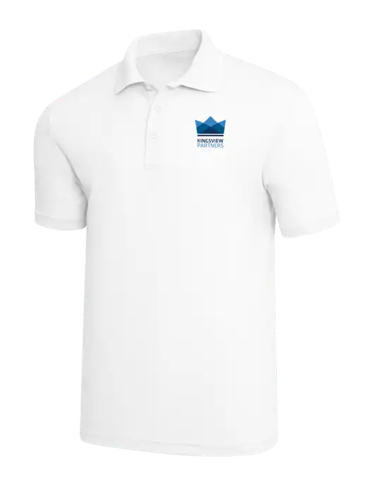 White PosiCharge RacerMesh Polo w/Kingsview Partners Logo