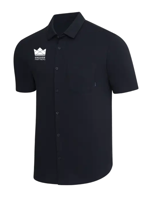 OGIO Black Extend Short Sleeve Button Up Shirt w/Kingsview Partners Logo