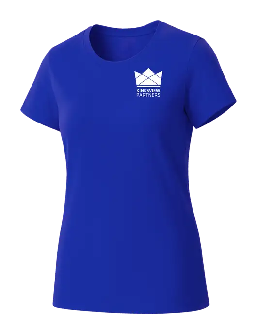 Womens Seriously Soft Royal T-Shirt w/Kingsview Partners Logo