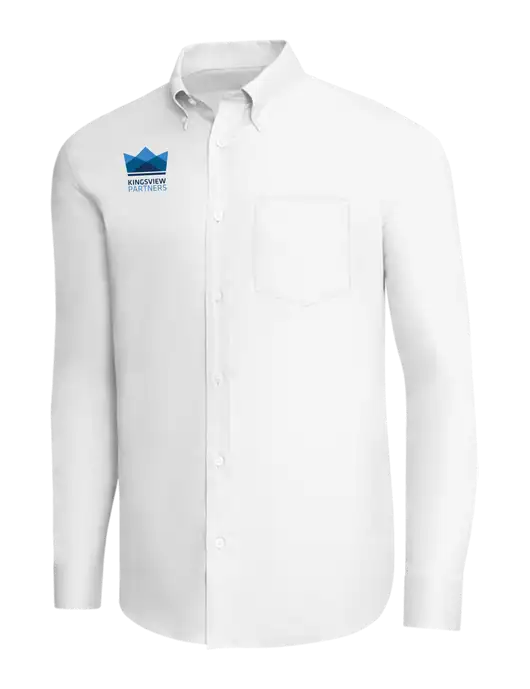 Brooks Brothers White Wrinkle-Free Stretch Pinpoint Shirt w/Kingsview Partners Logo
