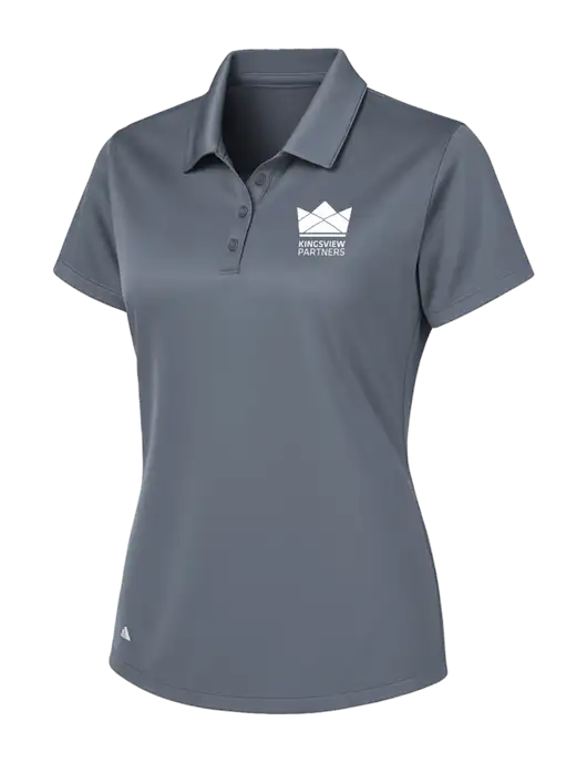 Adidas Medium Grey Womens Basic Sport Polo w/Kingsview Partners Logo