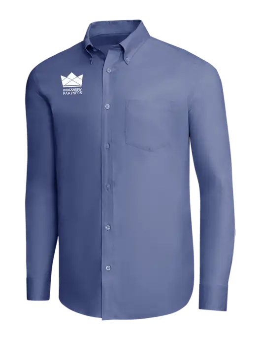 Brooks Brothers Light Navy Wrinkle-Free Stretch Pinpoint Shirt w/Kingsview Partners Logo