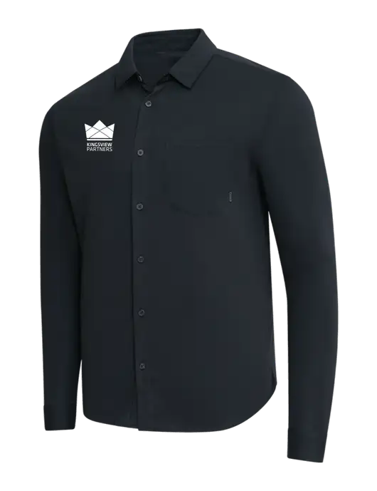 OGIO Black Extend Long Sleeve Button Up Shirt w/Kingsview Partners Logo