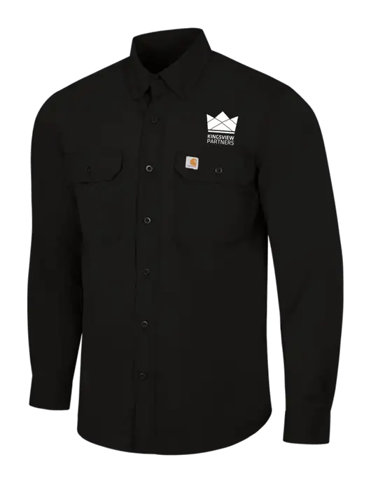 Carhartt Force Black Solid Long Sleeve Shirt w/Kingsview Partners Logo