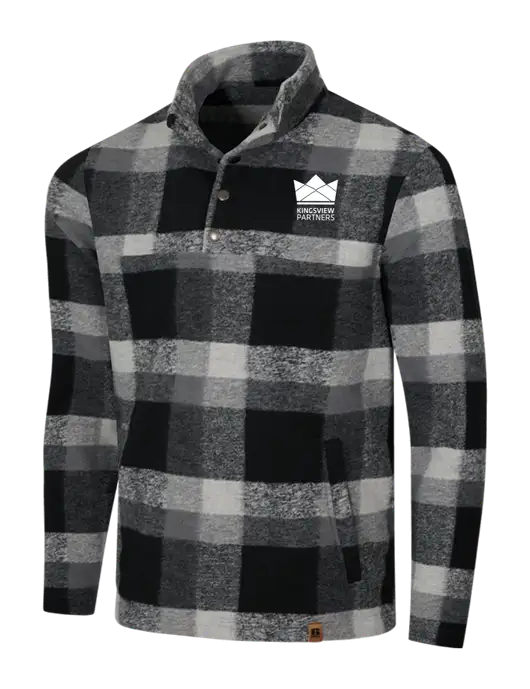 Russell Outdoors Black/White Plaid Basin Snap Pullover w/Kingsview Partners Logo