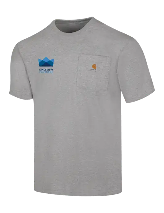 Carhartt Workwear Light Grey Heather Pocket Short Sleeve T-Shirt w/Kingsview Partners Logo
