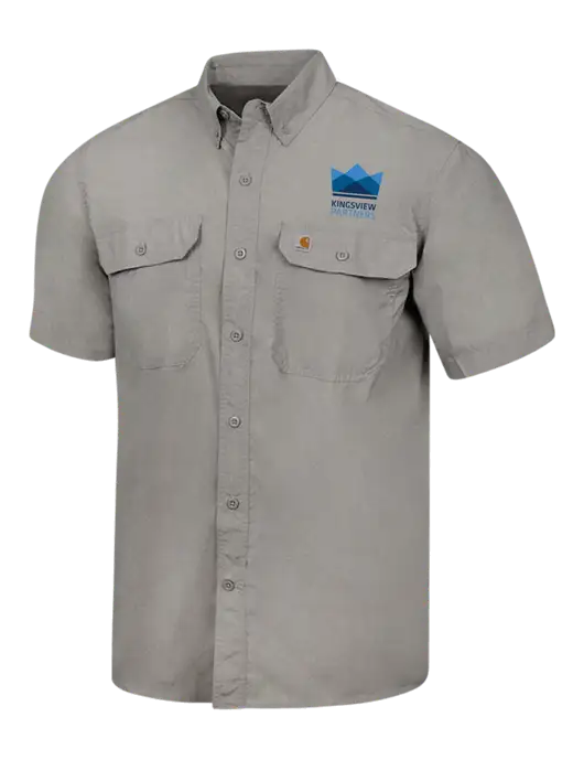 Carhartt Force Light Grey Solid Short Sleeve Shirt w/Kingsview Partners Logo