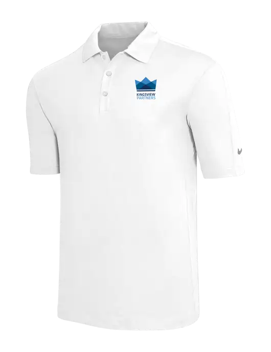 Nike White Tech Sport Dri-FIT Polo w/Kingsview Partners Logo
