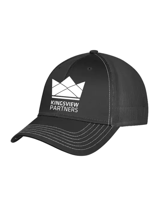 Charcoal Grey Mesh Trucker Cap Snap Back w/Kingsview Partners Logo