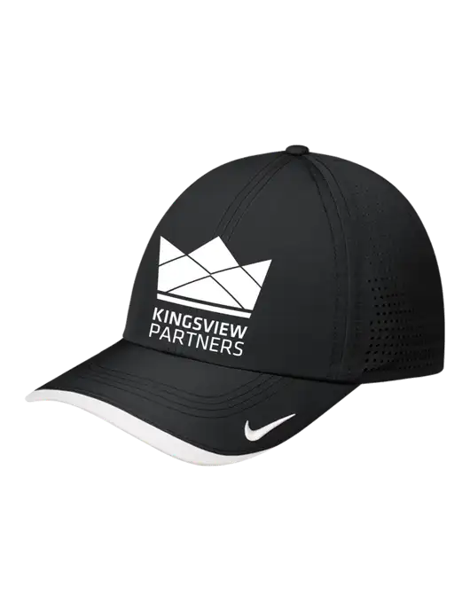 Nike Black/White Dri-FIT Perforated Performance Cap w/Kingsview Partners Logo