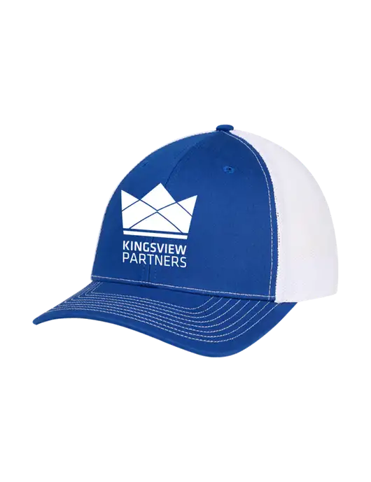 Richardson Adjustable Snapback Original 112 Trucker Cap Royal w/White Mesh w/Kingsview Partners Logo