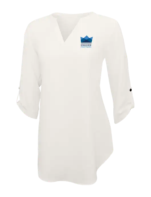 Ivory Womens 3/4 Sleeve Tunic Blouse w/Kingsview Partners Logo