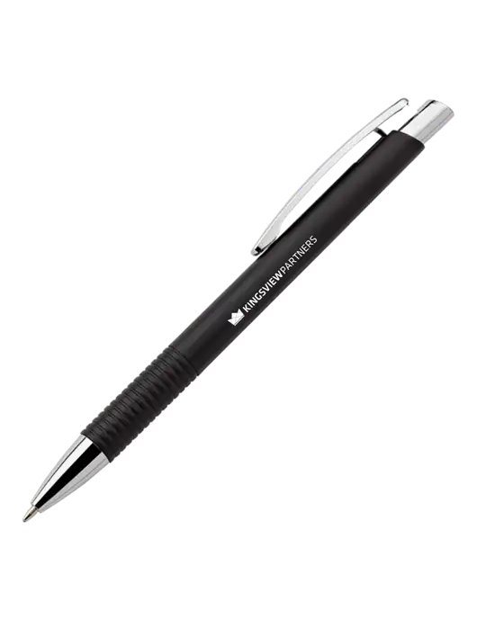 Malay Black Ballpoint Pen - Blue Ink w/Kingsview Partners Logo