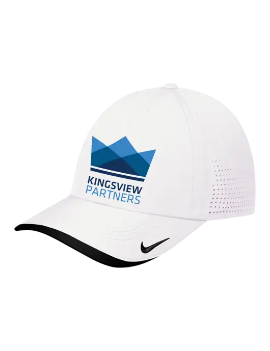 Nike White/Black Dri-FIT Perforated Performance Cap w/Kingsview Partners Logo