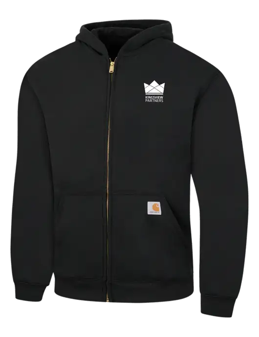 Carhartt Black Midweight Hooded Zip-Front Sweatshirt w/Kingsview Partners Logo
