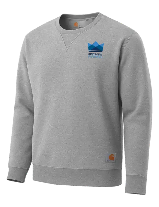 Carhartt Light Grey Heather Midweight Crewneck Sweatshirt w/Kingsview Partners Logo