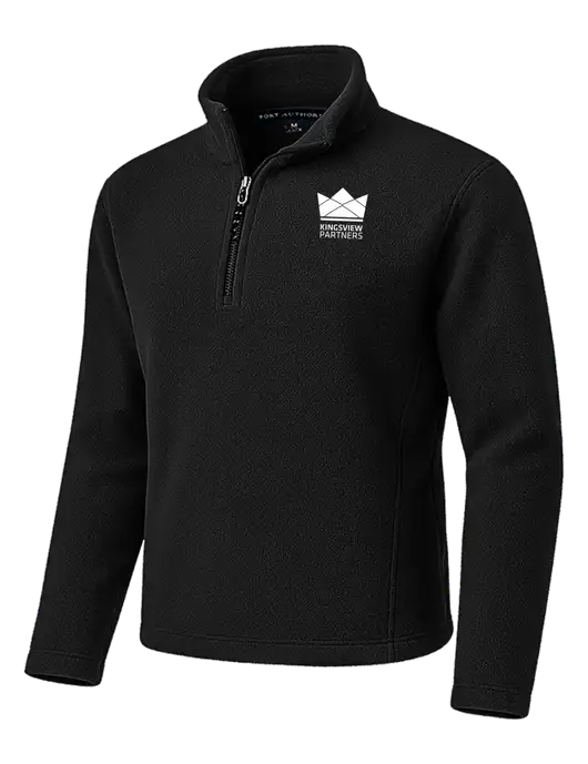 Black Fleece 1/4-Zip Pullover w/Kingsview Partners Logo