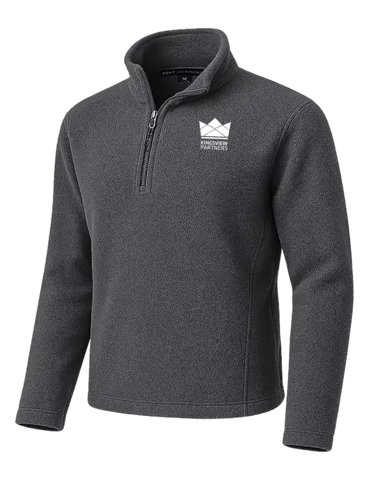 Dark Grey Fleece 1/4-Zip Pullover w/Kingsview Partners Logo