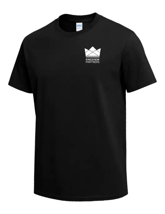 Black Heavyweight 6.1 oz T-Shirt w/Kingsview Partners Logo