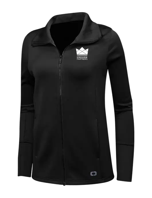 OGIO Black Womens Endurance Modern Performance Full-Zip w/Kingsview Partners Logo