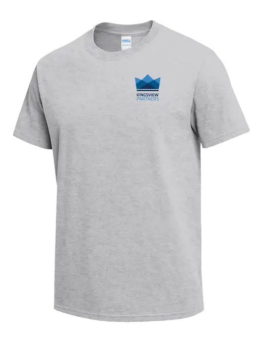 Light Grey Heather Heavyweight 6.1 oz T-Shirt w/Kingsview Partners Logo